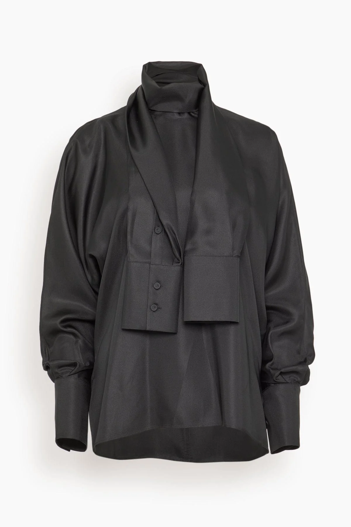 Foulard Silk Top in Black