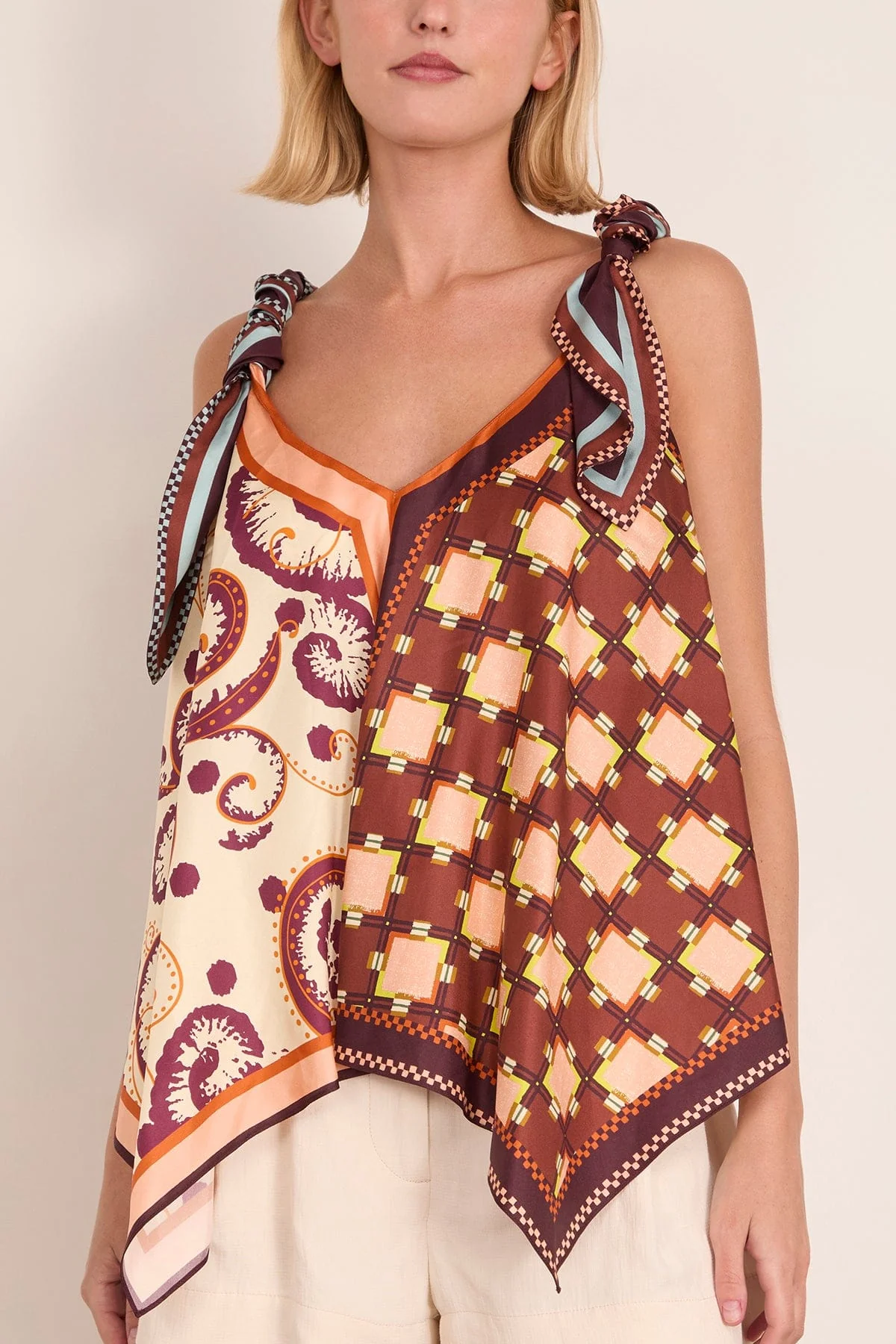 Wilson Silk Top in Multi - Image 3